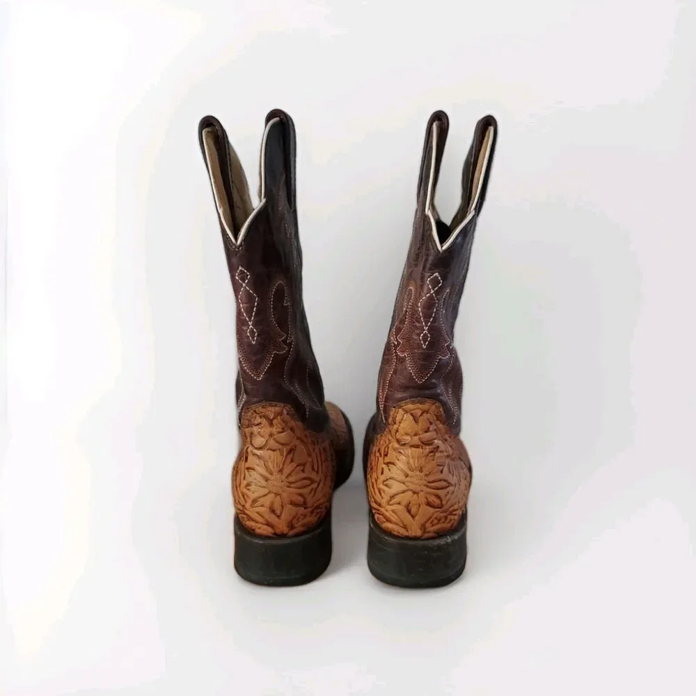 Moreria Brown Men's Cowbow Boots - Square Toe - Made In Mexico - Size 7 Wide